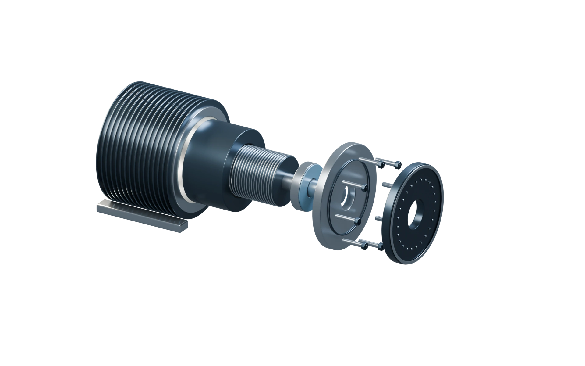 Parametric assembly study with housing, rotor, bearings and flanges